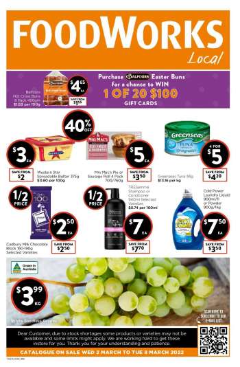 Foodworks Catalogue - 2 Mar 2022 - 8 Mar 2022.
