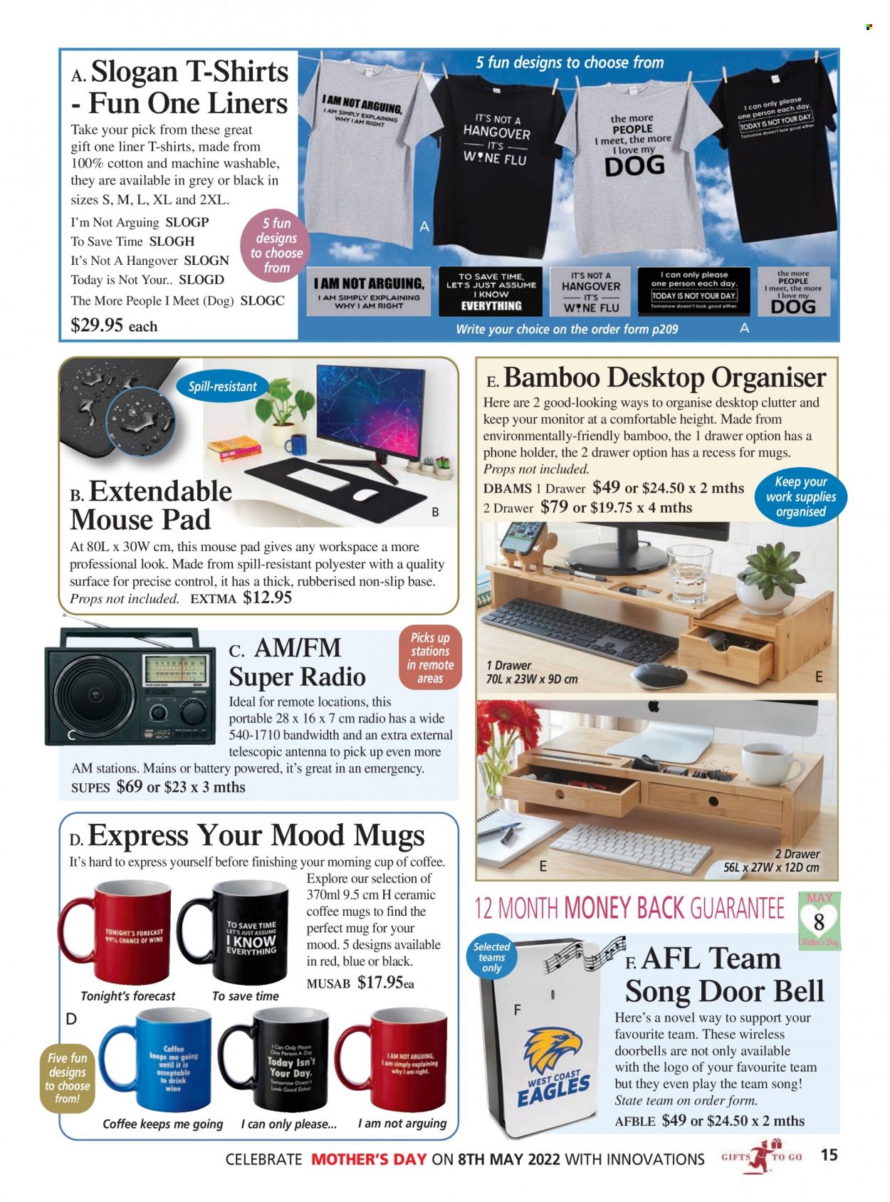 thumbnail - Innovations Catalogue - Sales products - mug, cup, mouse, radio, antenna, t-shirt. Page 15.