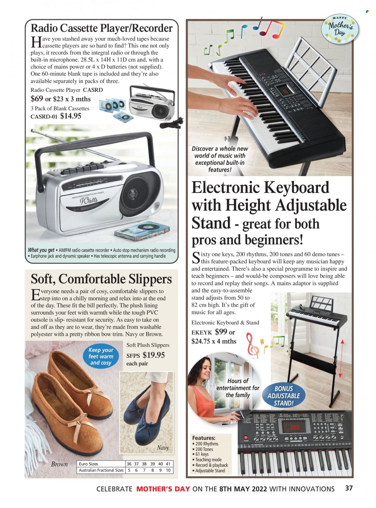 thumbnail - Innovations Catalogue - Sales products - slippers, keyboard, ribbon, radio, recorder, earphone. Page 37.