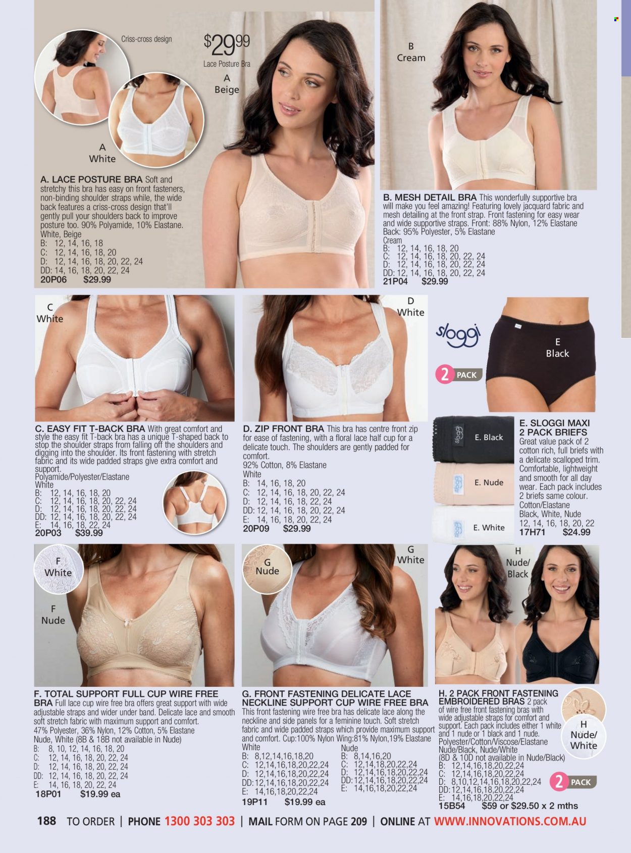 thumbnail - Innovations Catalogue - Sales products - cup, bra, briefs. Page 188.