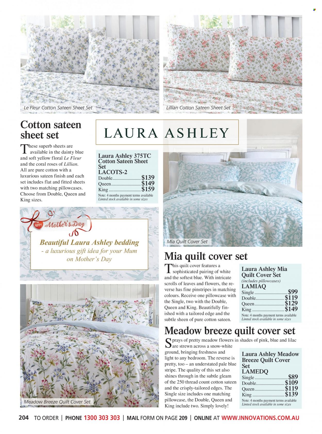 thumbnail - Innovations Catalogue - Sales products - bedding, pillowcase, quilt, quilt cover set. Page 204.