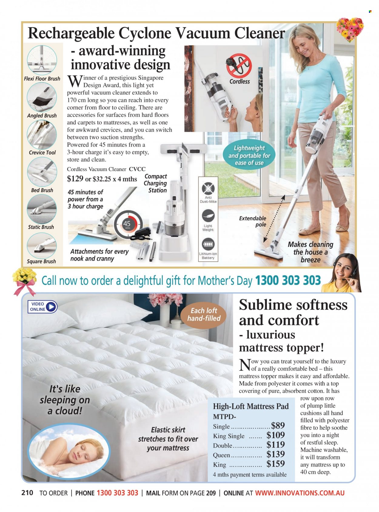thumbnail - Innovations Catalogue - Sales products - cushion, topper, mattress protector, vacuum cleaner, handstick vacuum cleaner. Page 210.