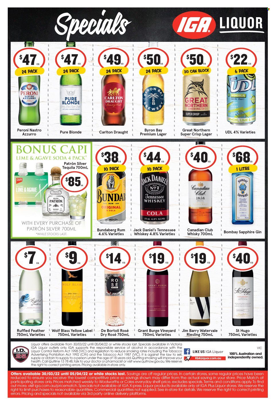 IGA LIQUOR catalogue - 30 Mar 2022 - 5 Apr 2022. Page 1