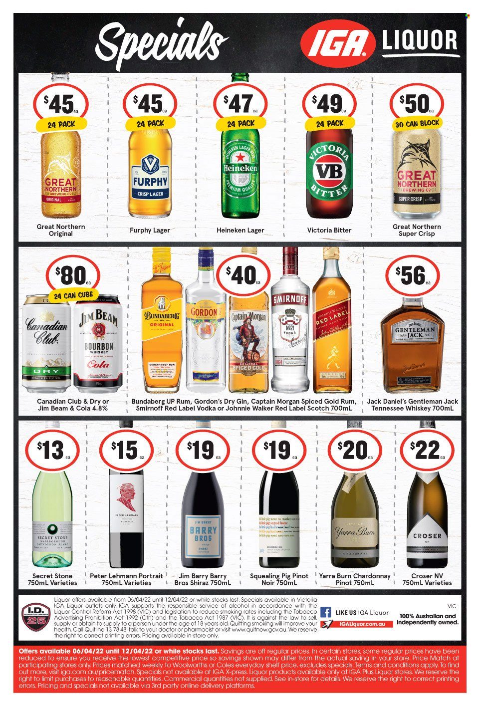 IGA LIQUOR catalogue - 6 Apr 2022 - 12 Apr 2022. Page 1