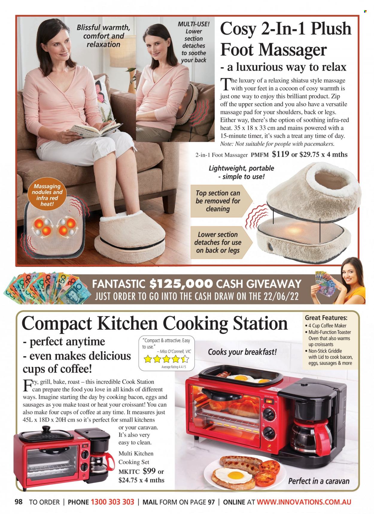 thumbnail - Innovations Catalogue - Sales products - cookware set, cup, massager, foot massager. Page 98.