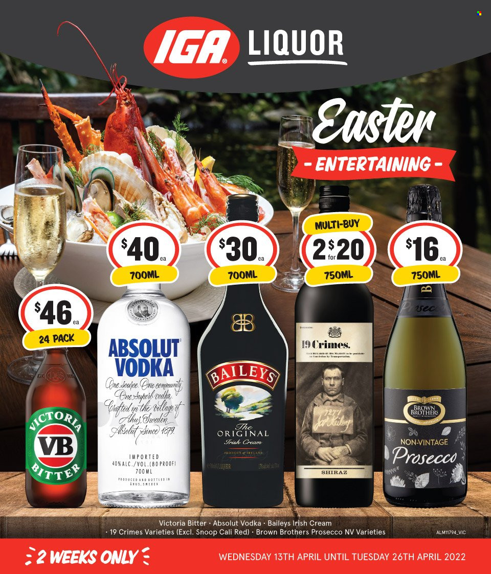 IGA LIQUOR catalogue - 13 Apr 2022 - 26 Apr 2022. Page 1