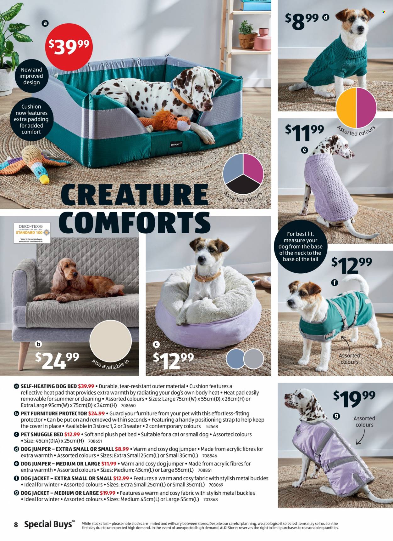thumbnail - ALDI Catalogue - 11 May 2022 - 17 May 2022 - Sales products - Snuggle, cushion, dog bed, pet bed, jacket, sweater, strap. Page 8.