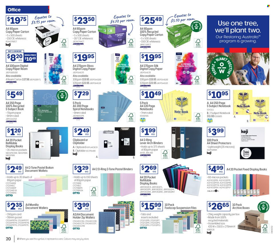 thumbnail - Officeworks Catalogue - 5 May 2022 - 19 May 2022 - Sales products - paper, pen, lever arch, clipboard. Page 27.