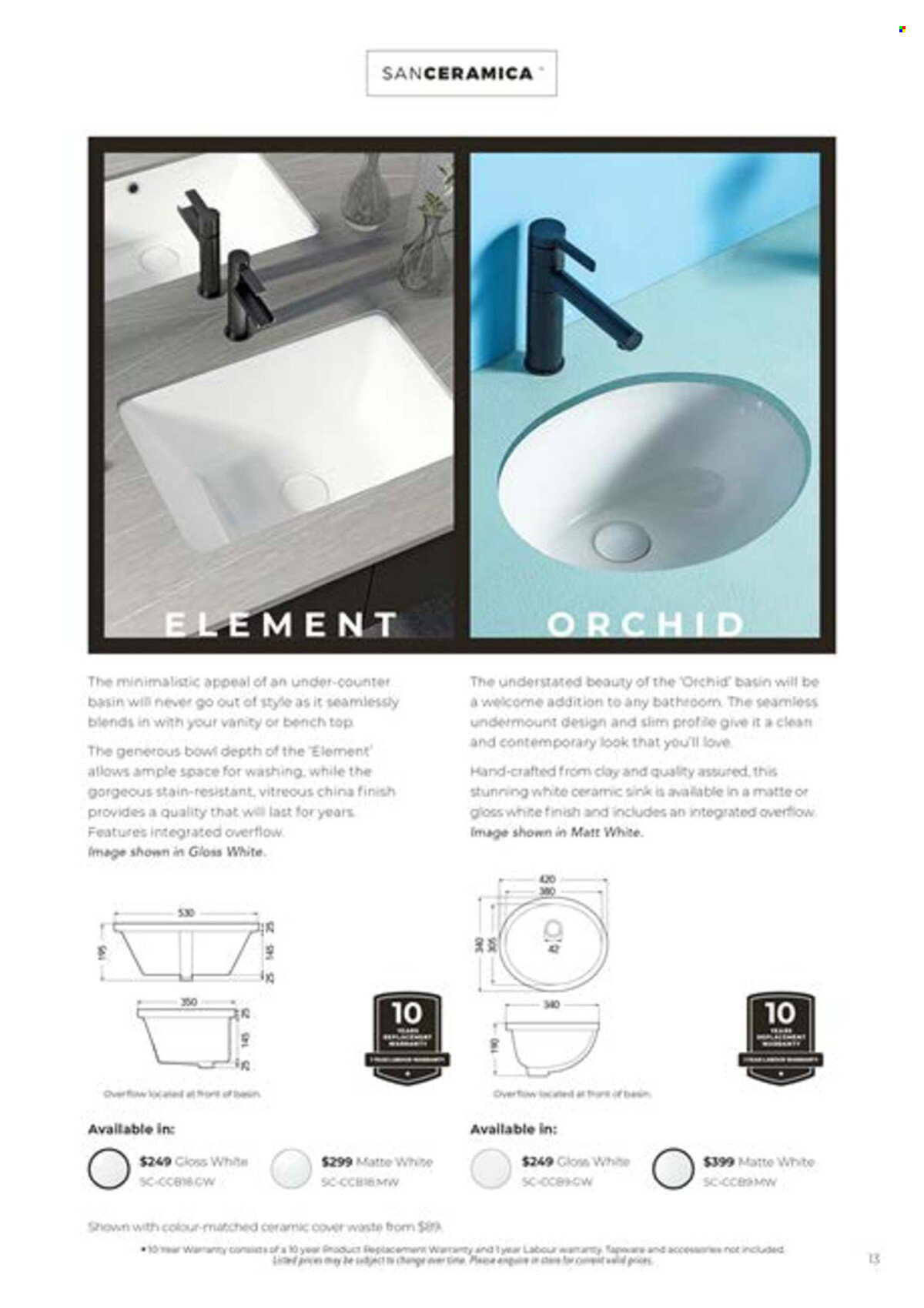 thumbnail - Harvey Norman Catalogue - 6 May 2022 - 31 Dec 2022 - Sales products - bench, vanity, sink, bowl. Page 13.