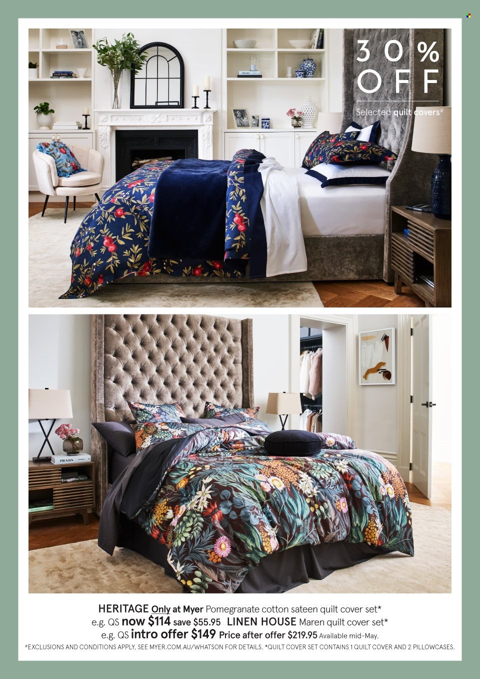 thumbnail - Myer Catalogue - 10 May 2022 - 29 May 2022 - Sales products - linens, pillowcase, quilt, quilt cover set. Page 6.