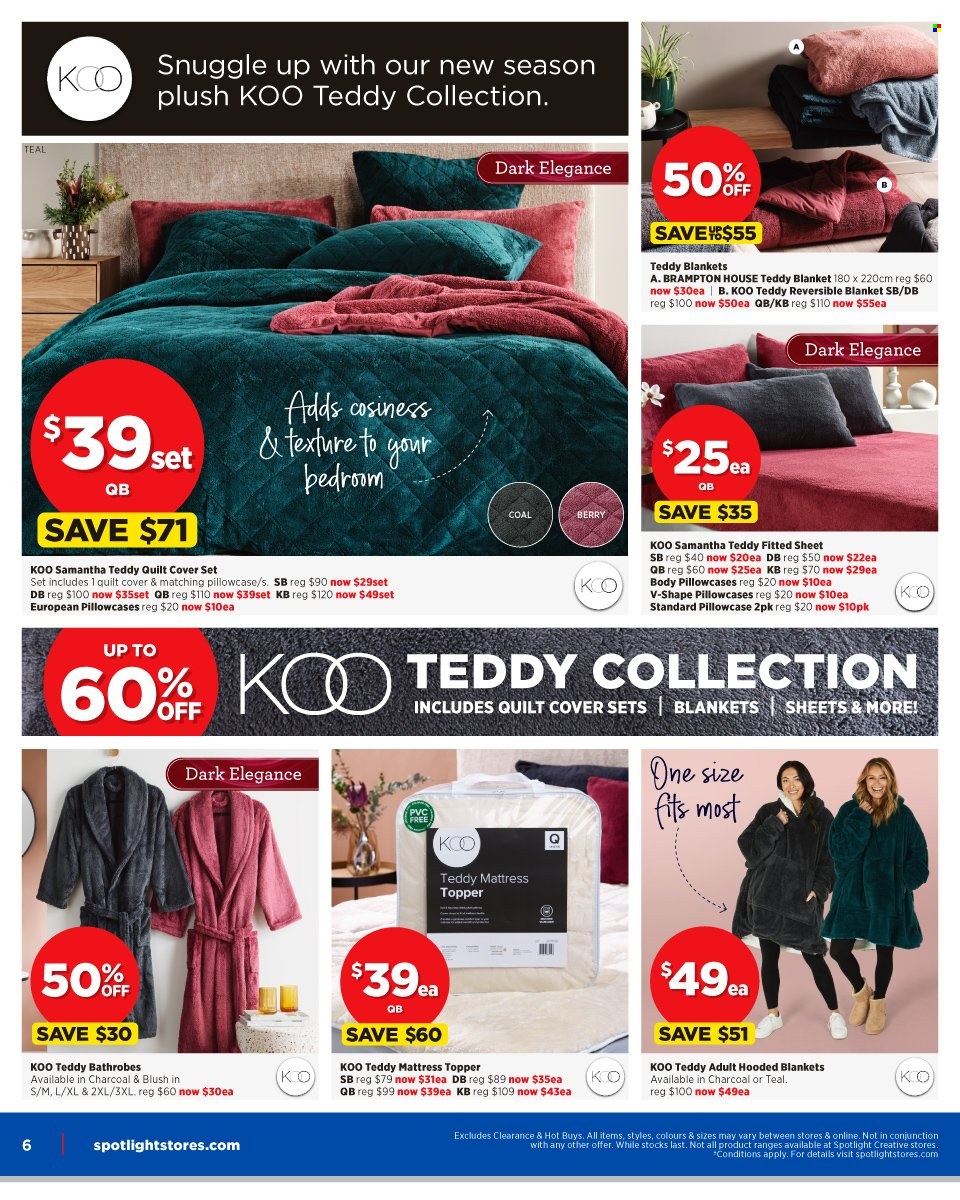 thumbnail - Spotlight Catalogue - 11 May 2022 - 29 May 2022 - Sales products - blanket, topper, pillowcase, quilt, mattress protector, quilt cover set, teddy. Page 8.
