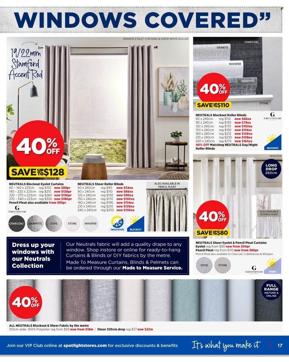 thumbnail - Spotlight Catalogue - 11 May 2022 - 29 May 2022 - Sales products - pencil, curtain, window, blinds. Page 23.