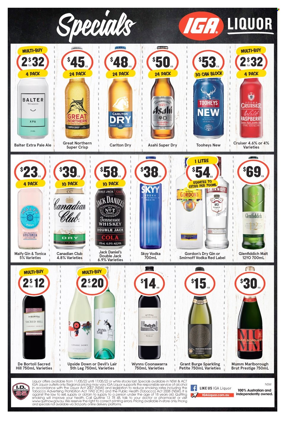 IGA LIQUOR catalogue - 11 May 2022 - 17 May 2022. Page 1