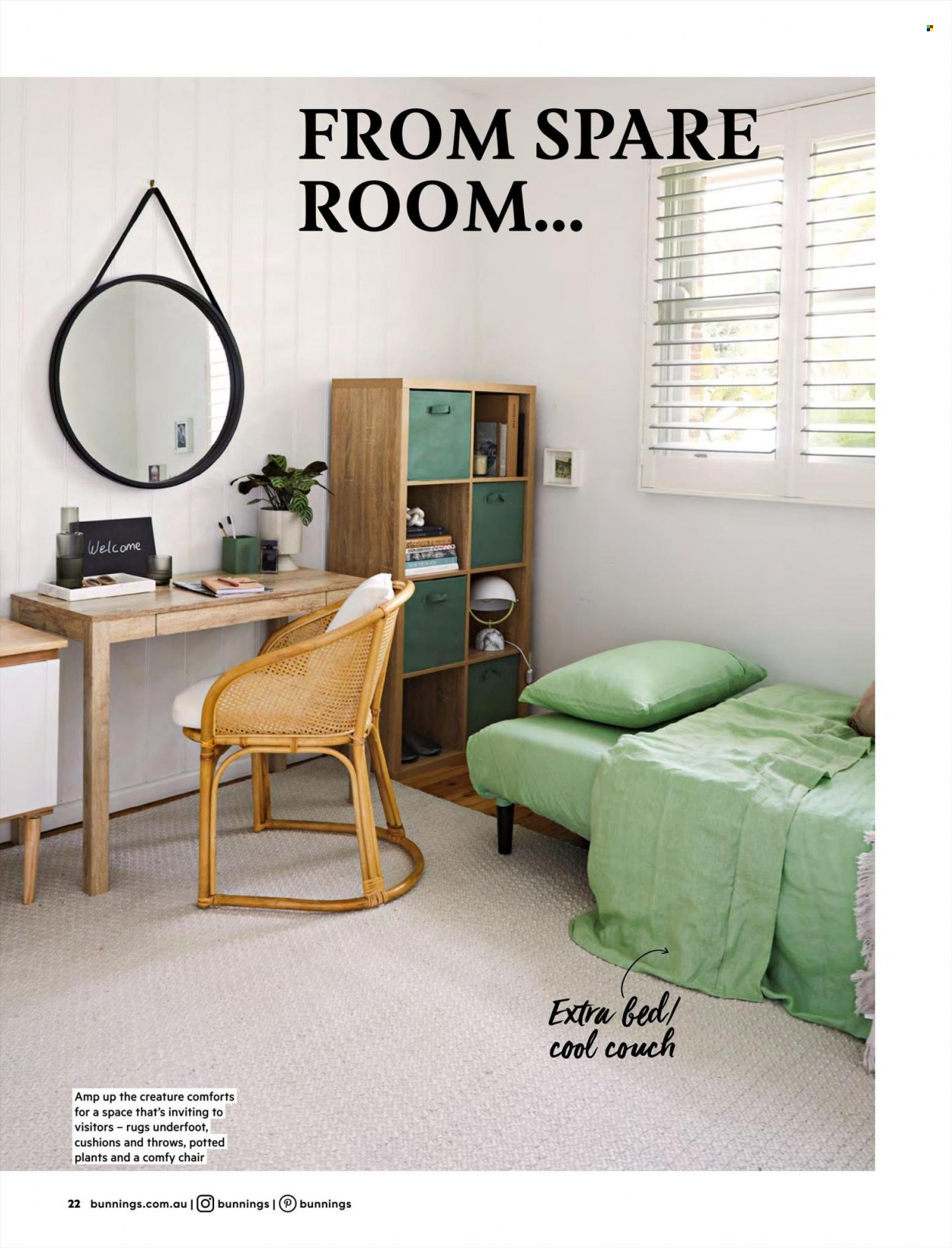thumbnail - Bunnings Warehouse Catalogue - 1 May 2022 - 30 Jun 2022 - Sales products - chair, bed, cushion, rug. Page 22.