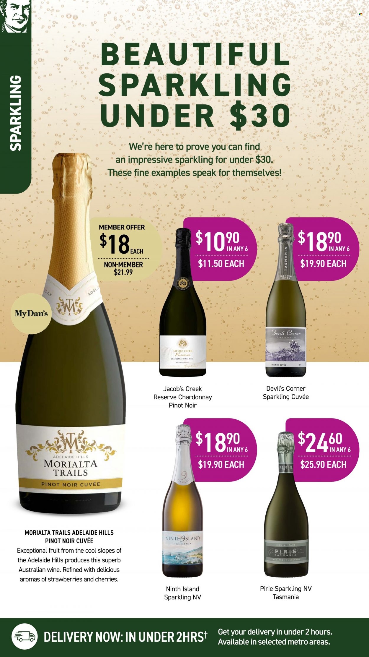 thumbnail - Dan Murphy's Catalogue - 12 May 2022 - 25 May 2022 - Sales products - red wine, white wine, Chardonnay, wine, Pinot Noir, Cuvée, Jacob's Creek. Page 15.