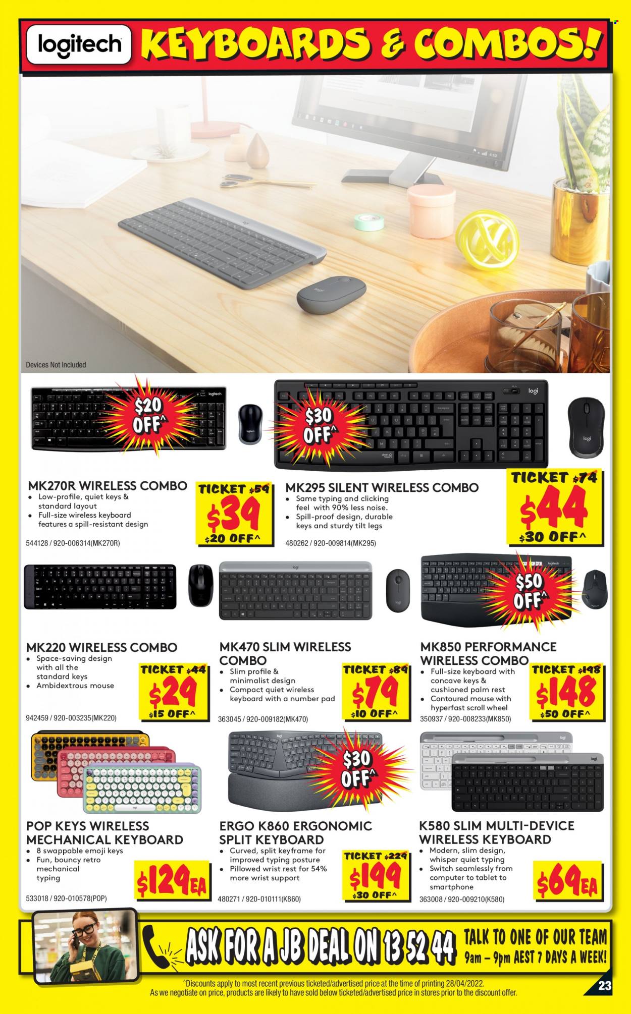 thumbnail - JB Hi-Fi Catalogue - 12 May 2022 - 25 May 2022 - Sales products - tablet, smartphone, computer, mouse, keyboard, switch. Page 23.