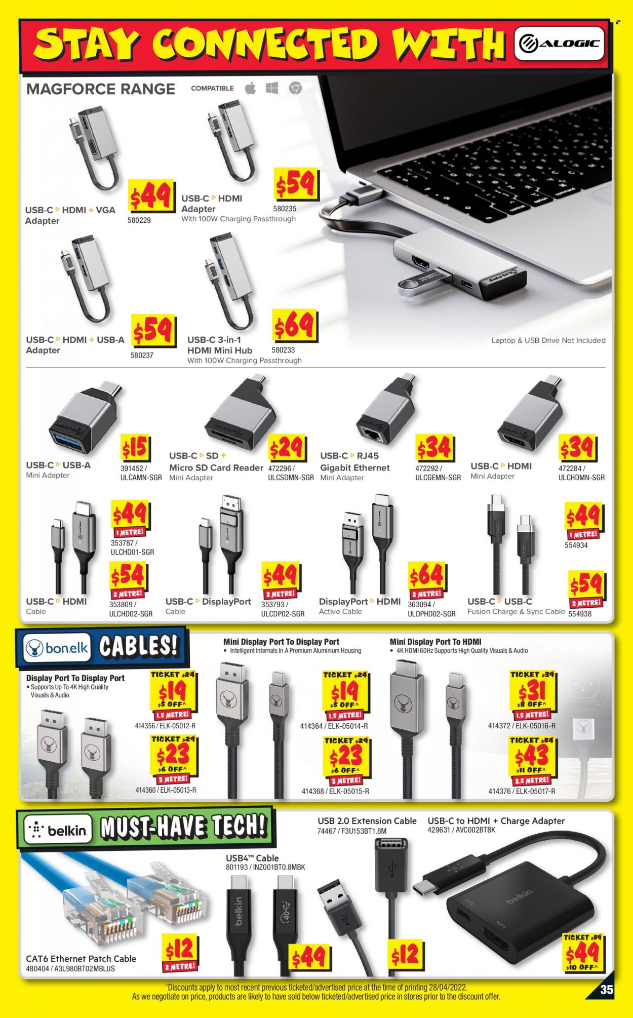 thumbnail - JB Hi-Fi Catalogue - 12 May 2022 - 25 May 2022 - Sales products - memory card, laptop, adapter. Page 35.