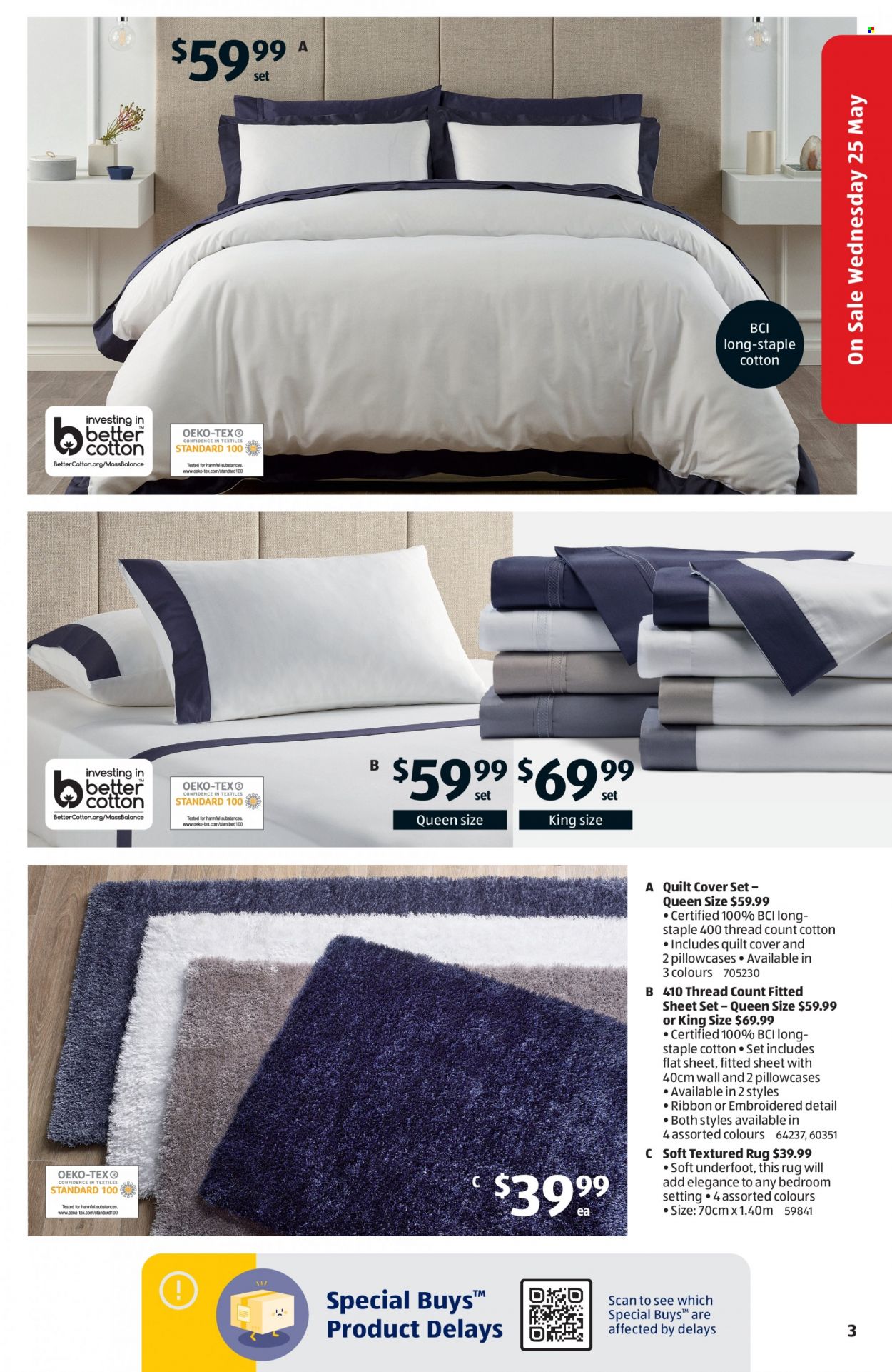 thumbnail - ALDI Catalogue - 25 May 2022 - 31 May 2022 - Sales products - ribbon, pillowcase, quilt, quilt cover set. Page 3.