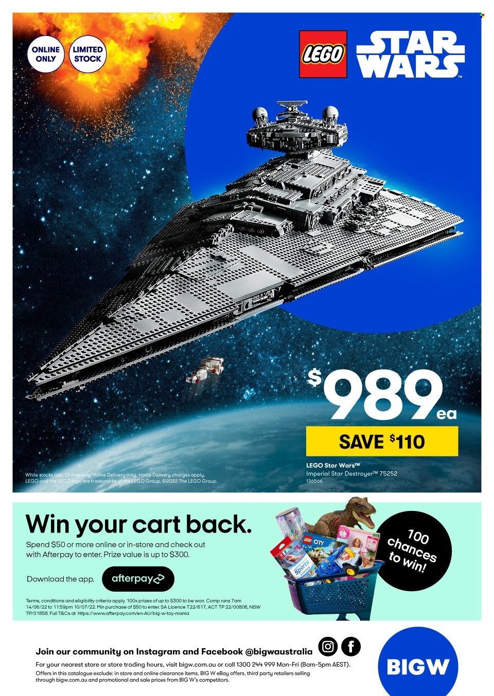 thumbnail - BIG W Catalogue - Sales products - LEGO, LEGO City, LEGO Star Wars, toys, cart. Page 12.