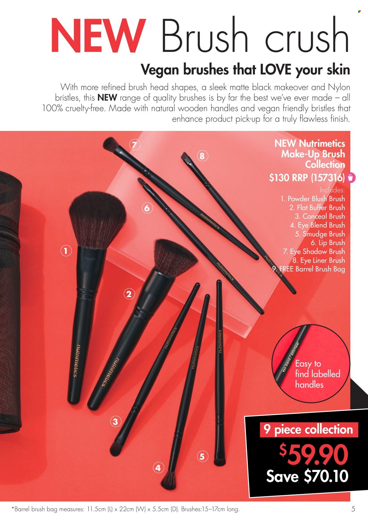 thumbnail - Nutrimetics Catalogue - 16 Jun 2022 - 31 Jul 2022 - Sales products - brush head, Nutrimetics, Brush Crush, bag, eyeshadow, makeup, powder blush, eyeliner, Blush Brush. Page 5.