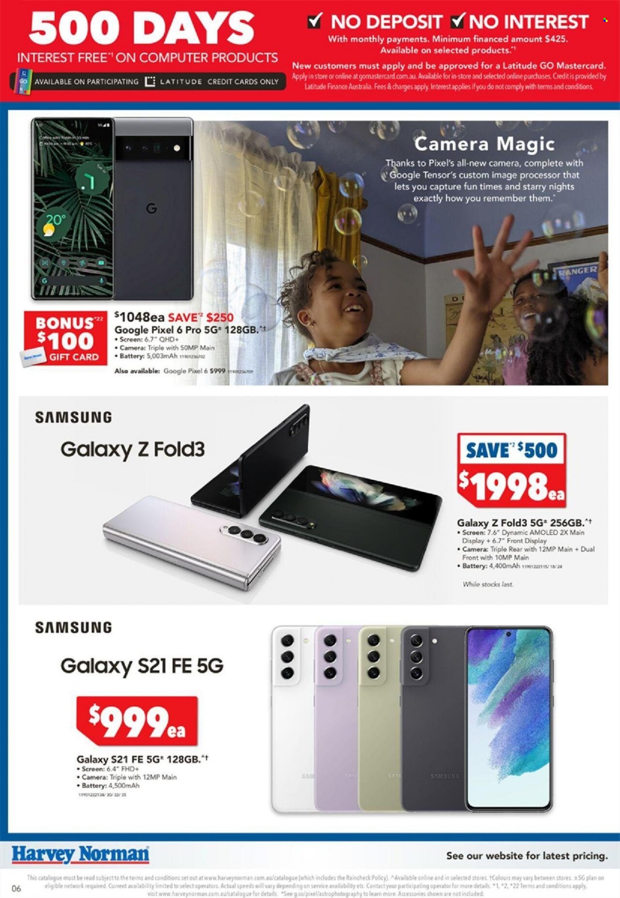 thumbnail - Harvey Norman Catalogue - 16 Jun 2022 - 30 Jun 2022 - Sales products - Samsung Galaxy, Samsung, Samsung Galaxy Z, computer, camera. Page 6.