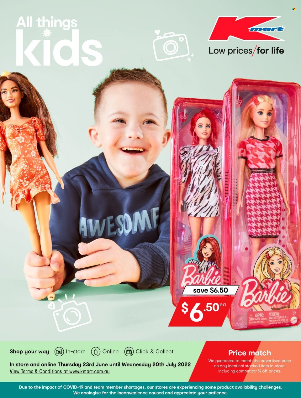 thumbnail - Kmart Catalogue - 23 Jun 2022 - 20 Jul 2022 - Sales products - Barbie. Page 1.