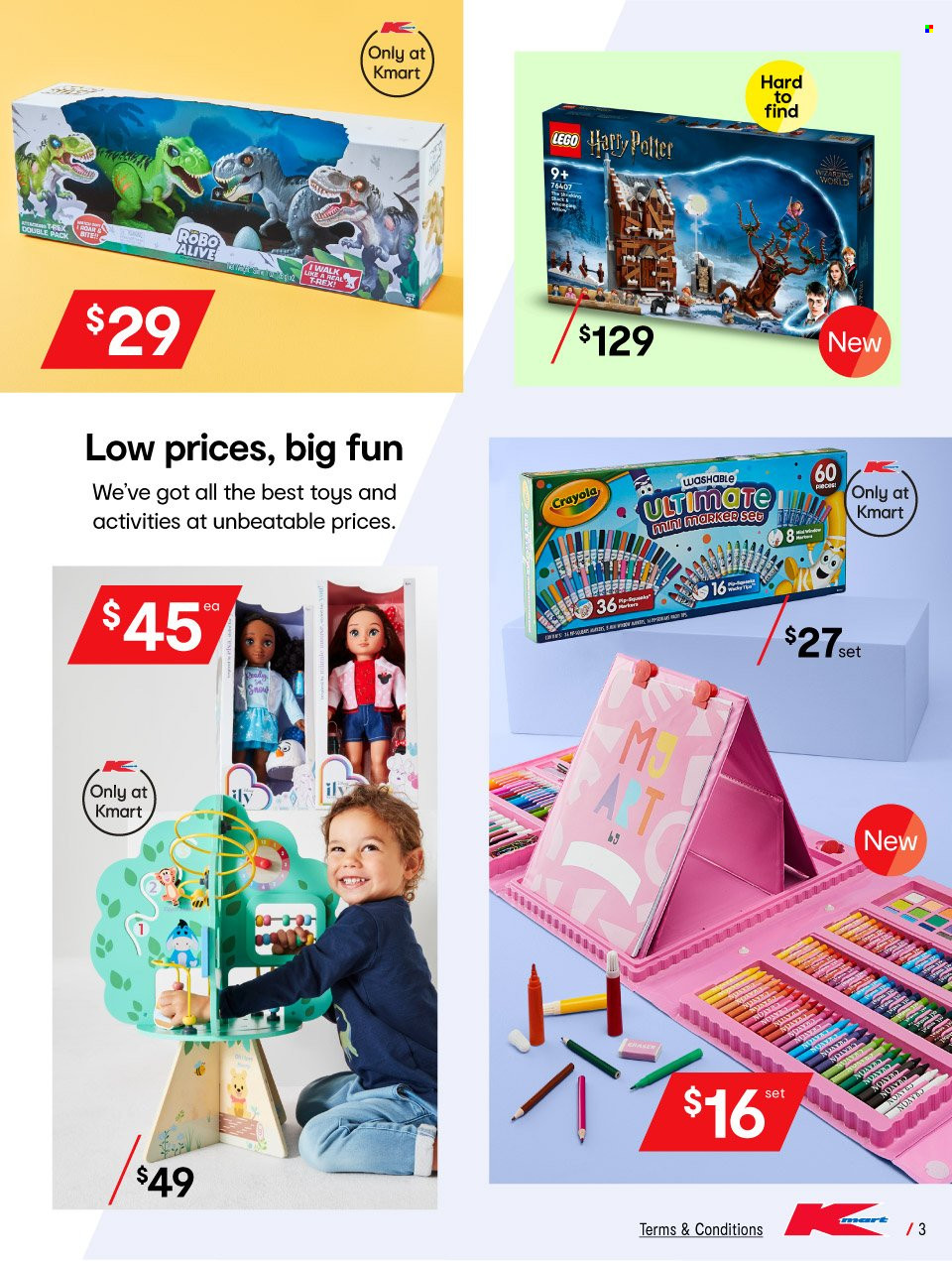 thumbnail - Kmart Catalogue - 23 Jun 2022 - 20 Jul 2022 - Sales products - Harry Potter, crayons, marker, battery, LEGO, LEGO Harry Potter, robo alive. Page 3.