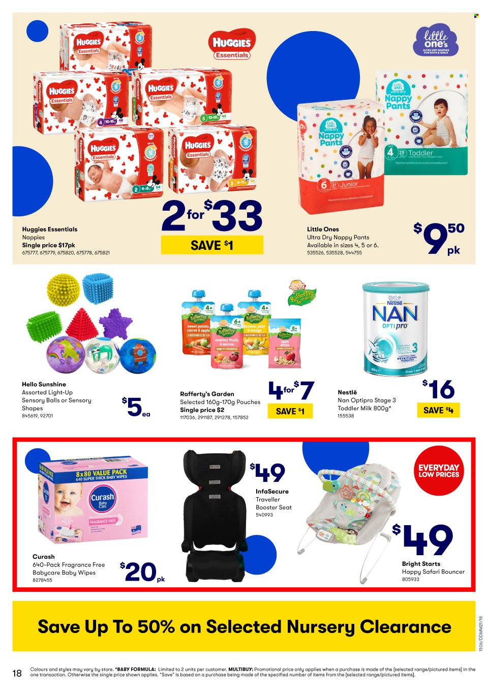 thumbnail - BIG W Catalogue - Sales products - Apple, Nestlé, wipes, Huggies, pants, baby wipes, nappies. Page 18.