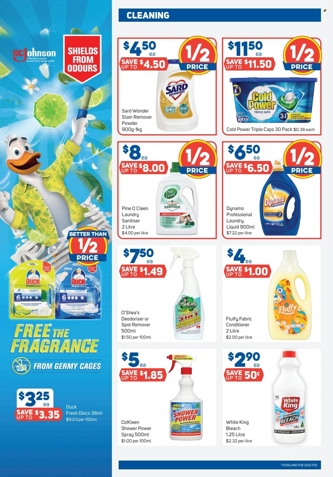 thumbnail - Foodland Catalogue - 29 Jun 2022 - 5 Jul 2022 - Sales products - bleach, stain remover, laundry detergent, bin. Page 32.