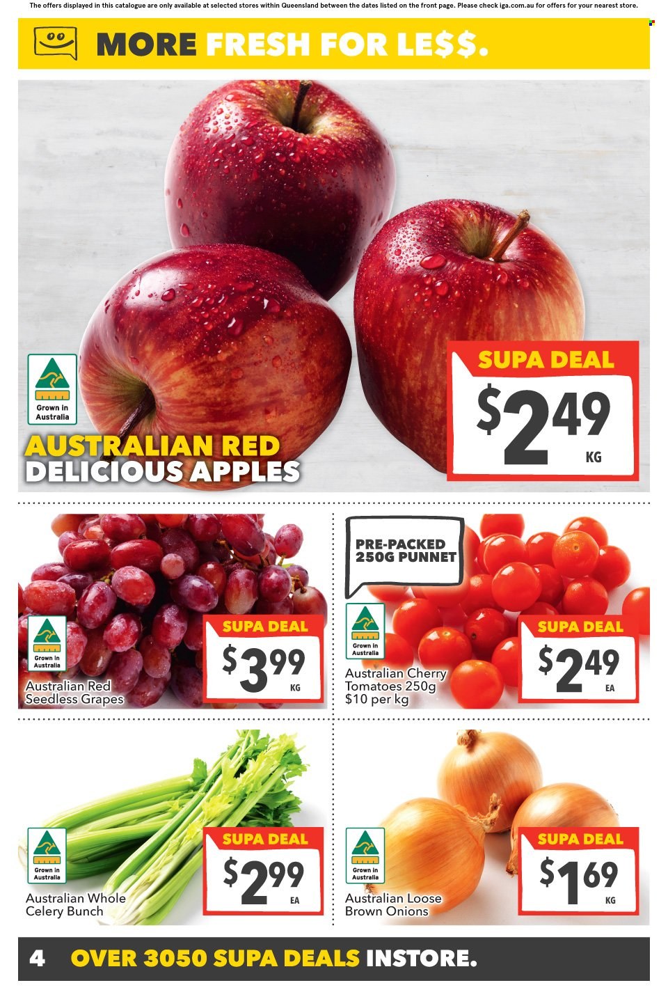 thumbnail - SUPA VALU Catalogue - 29 Jun 2022 - 5 Jul 2022 - Sales products - celery, onion, tomatoes, grapes, seedless grapes, cherries, Red Delicious apples, apples. Page 5.
