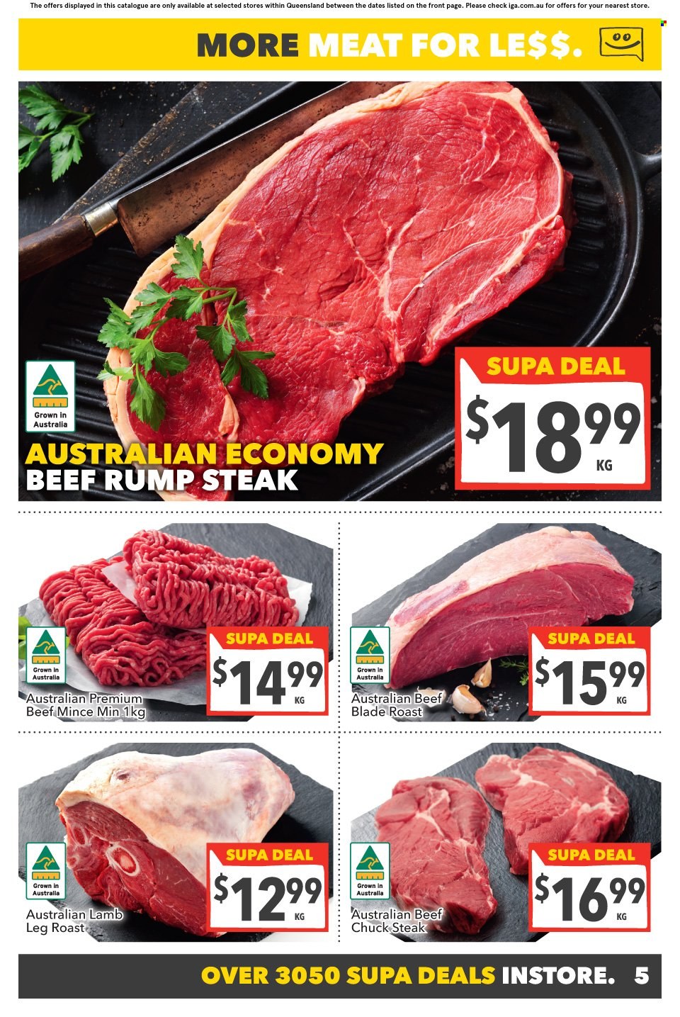 thumbnail - SUPA VALU Catalogue - 29 Jun 2022 - 5 Jul 2022 - Sales products - beef meat, ground beef, steak, rump steak, chuck steak, lamb meat, lamb leg. Page 6.