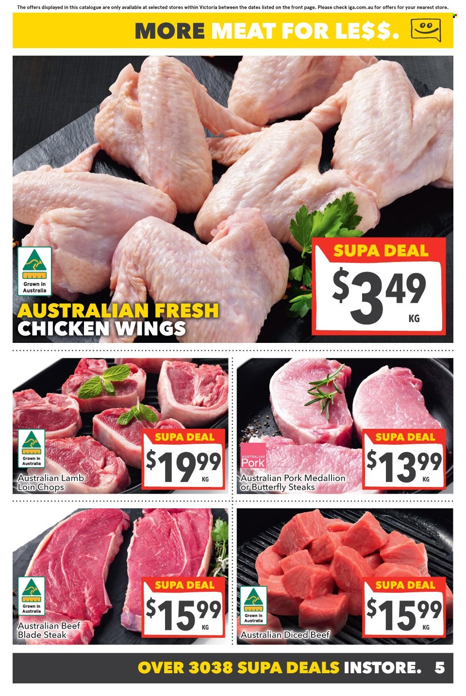 thumbnail - SUPA VALU Catalogue - 29 Jun 2022 - 5 Jul 2022 - Sales products - chicken wings, Victoria Sponge, beef meat, steak, diced beef, lamb loin, lamb meat. Page 6.