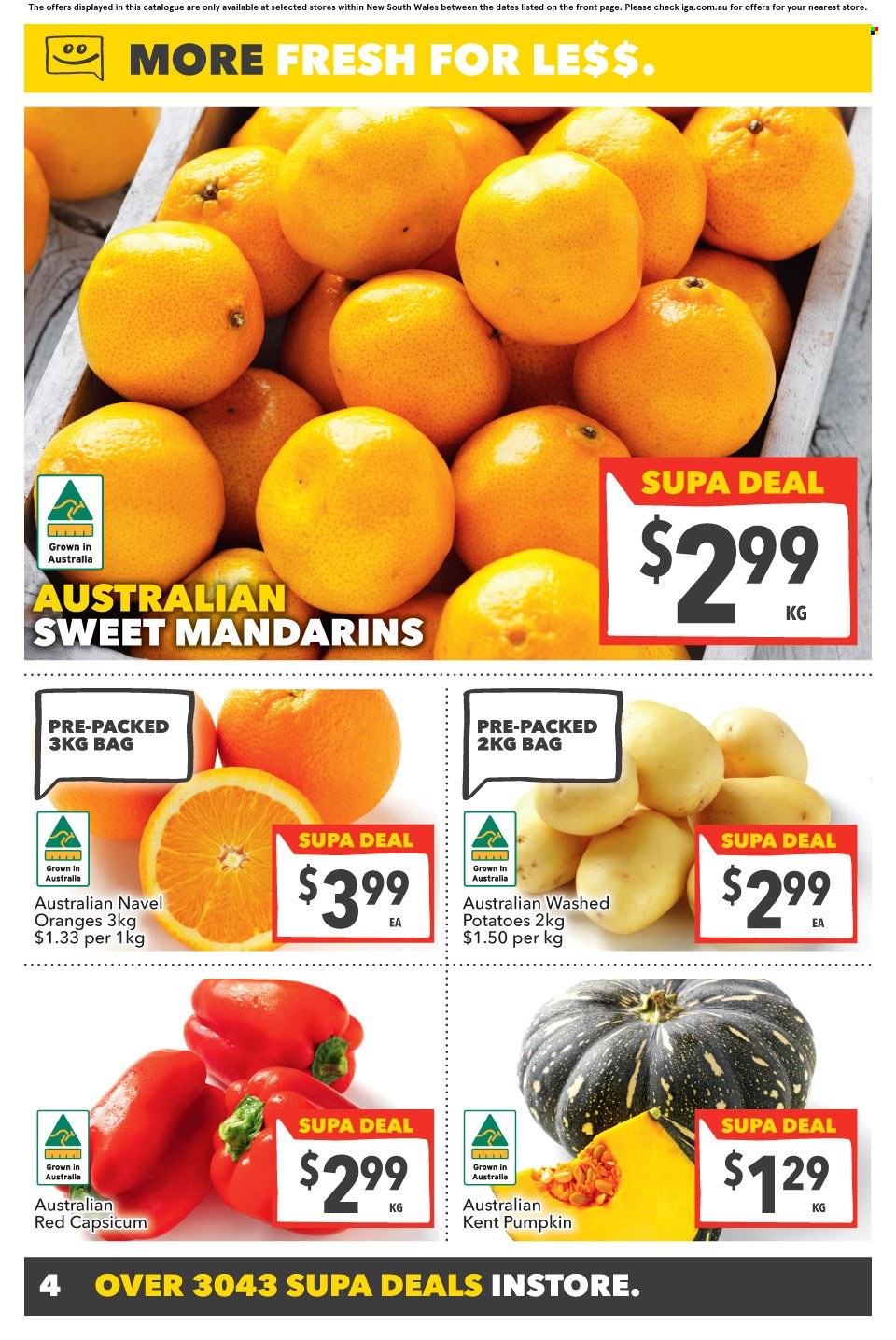 thumbnail - SUPA VALU Catalogue - 29 Jun 2022 - 5 Jul 2022 - Sales products - potatoes, pumpkin, capsicum, mandarines, oranges, navel oranges. Page 5.