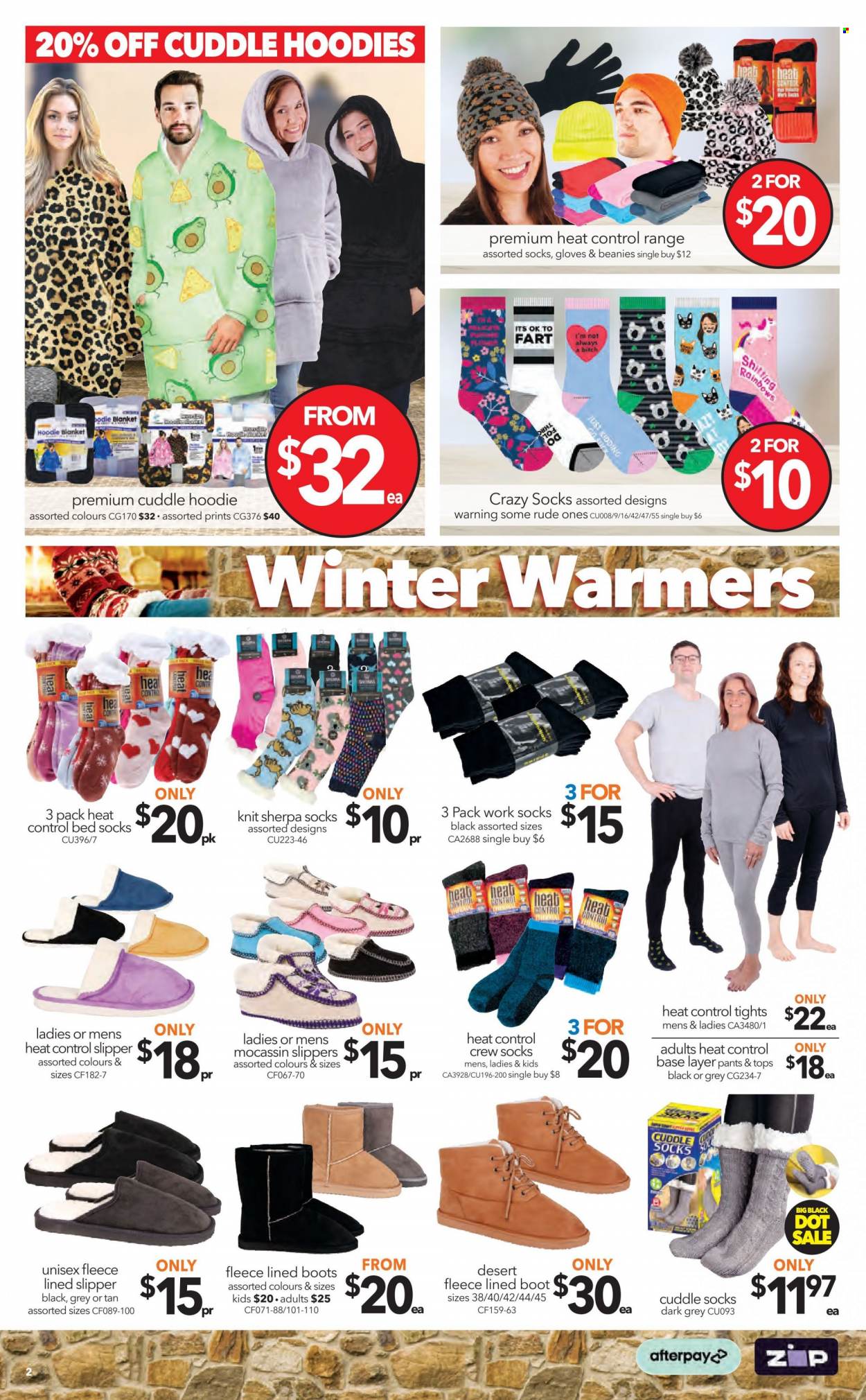thumbnail - Cheap as Chips Catalogue - 29 Jun 2022 - 5 Jul 2022 - Sales products - bed, pants, gloves, blanket, hoodie, work socks. Page 2.