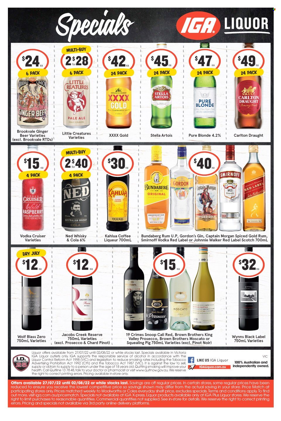 IGA LIQUOR catalogue - 27 Jul 2022 - 2 Aug 2022. Page 1