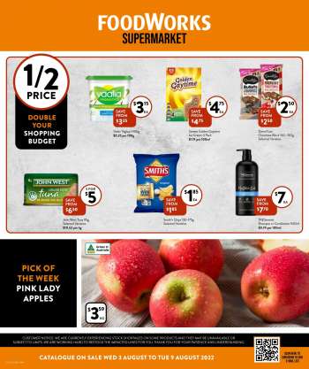 Foodworks Catalogue - 3 Aug 2022 - 9 Aug 2022.