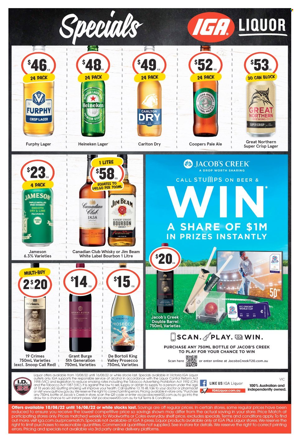 IGA LIQUOR catalogue - 10 Aug 2022 - 16 Aug 2022. Page 1