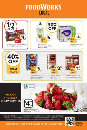 Foodworks Catalogue - 10 Aug 2022 - 16 Aug 2022.