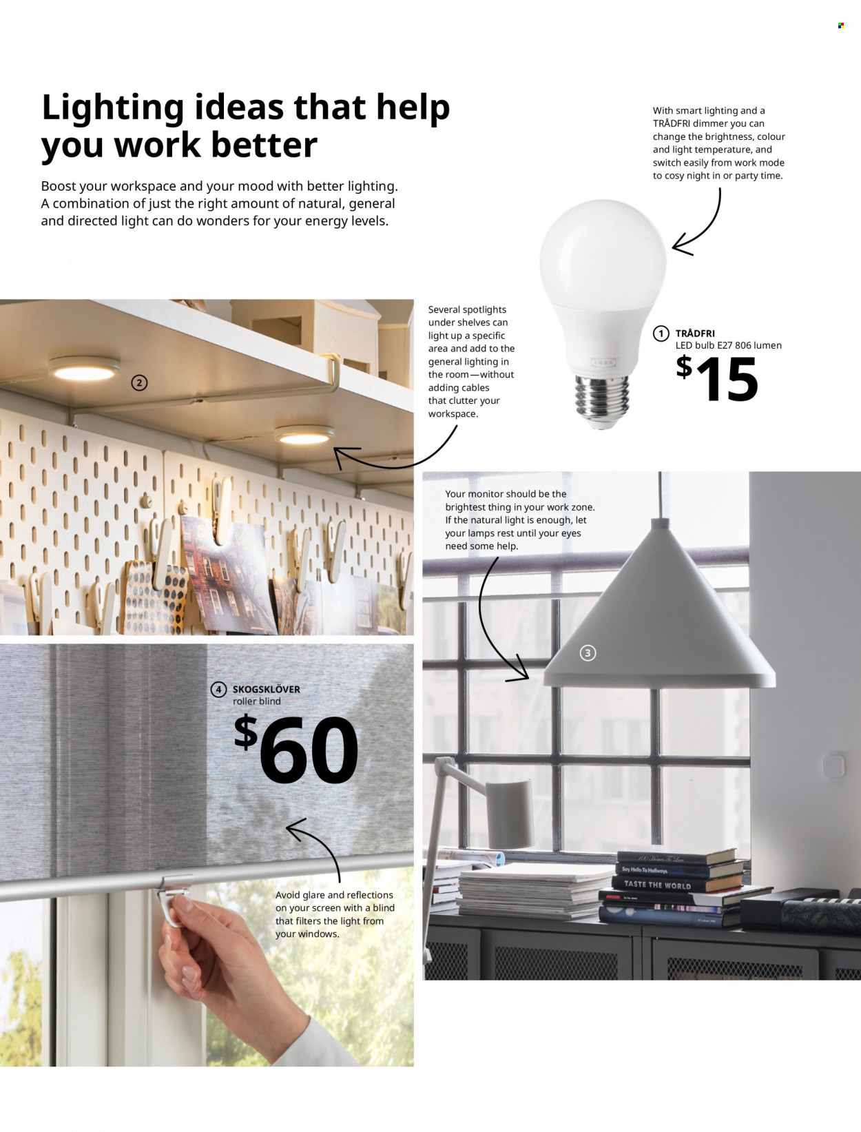 thumbnail - IKEA Catalogue - Sales products - shelves, LED bulb, light bulb, spotlight. Page 16.