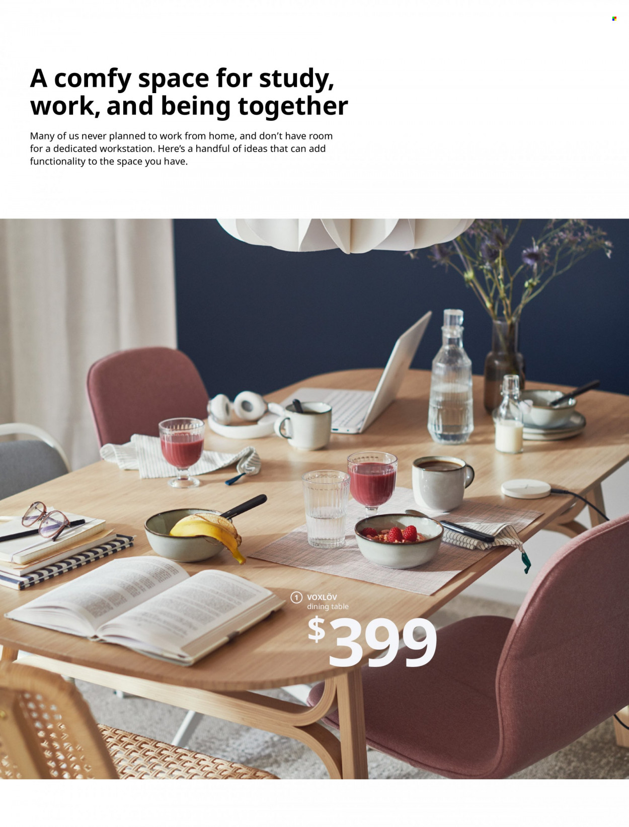 thumbnail - IKEA Catalogue - Sales products - dining table, table, chair, recliner chair, desk, conference chair, desk organiser, bulb, LED bulb, light bulb, spotlight. Page 18.