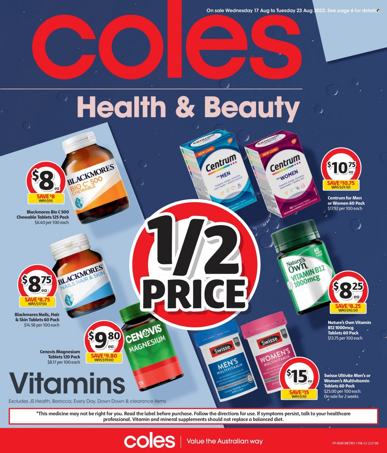Coles catalogue - 17 Aug 2022 - 23 Aug 2022. Page 1