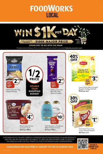 Foodworks Catalogue - 17 Aug 2022 - 23 Aug 2022.