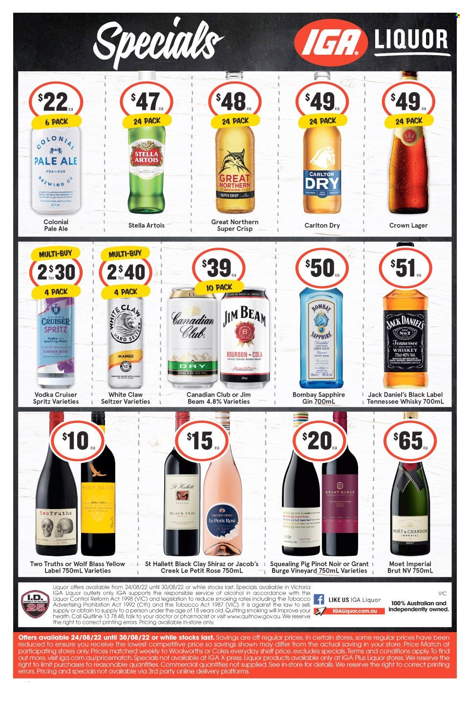 IGA LIQUOR catalogue - 24 Aug 2022 - 30 Aug 2022. Page 1