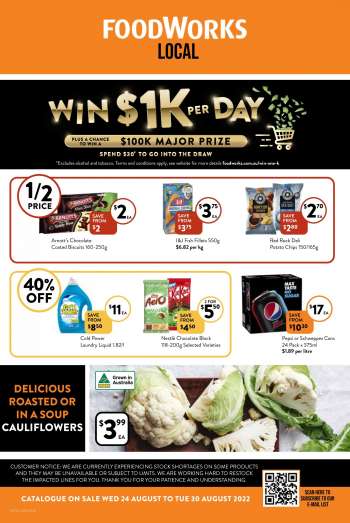Foodworks Catalogue - 24 Aug 2022 - 30 Aug 2022.