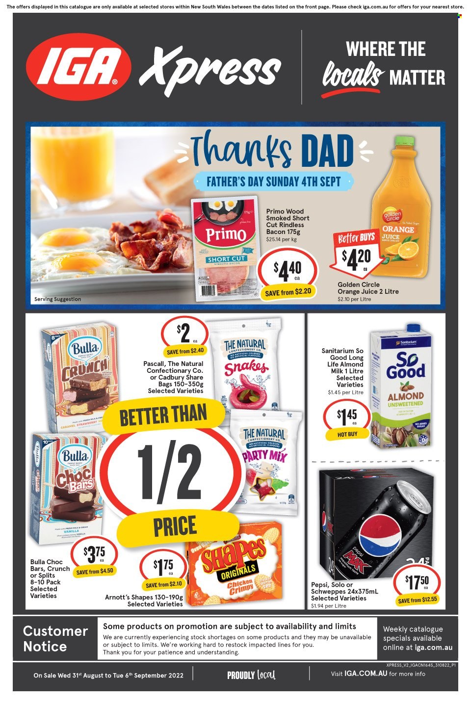 IGA Xpress catalogue - 31 Aug 2022 - 6 Sep 2022. Page 1