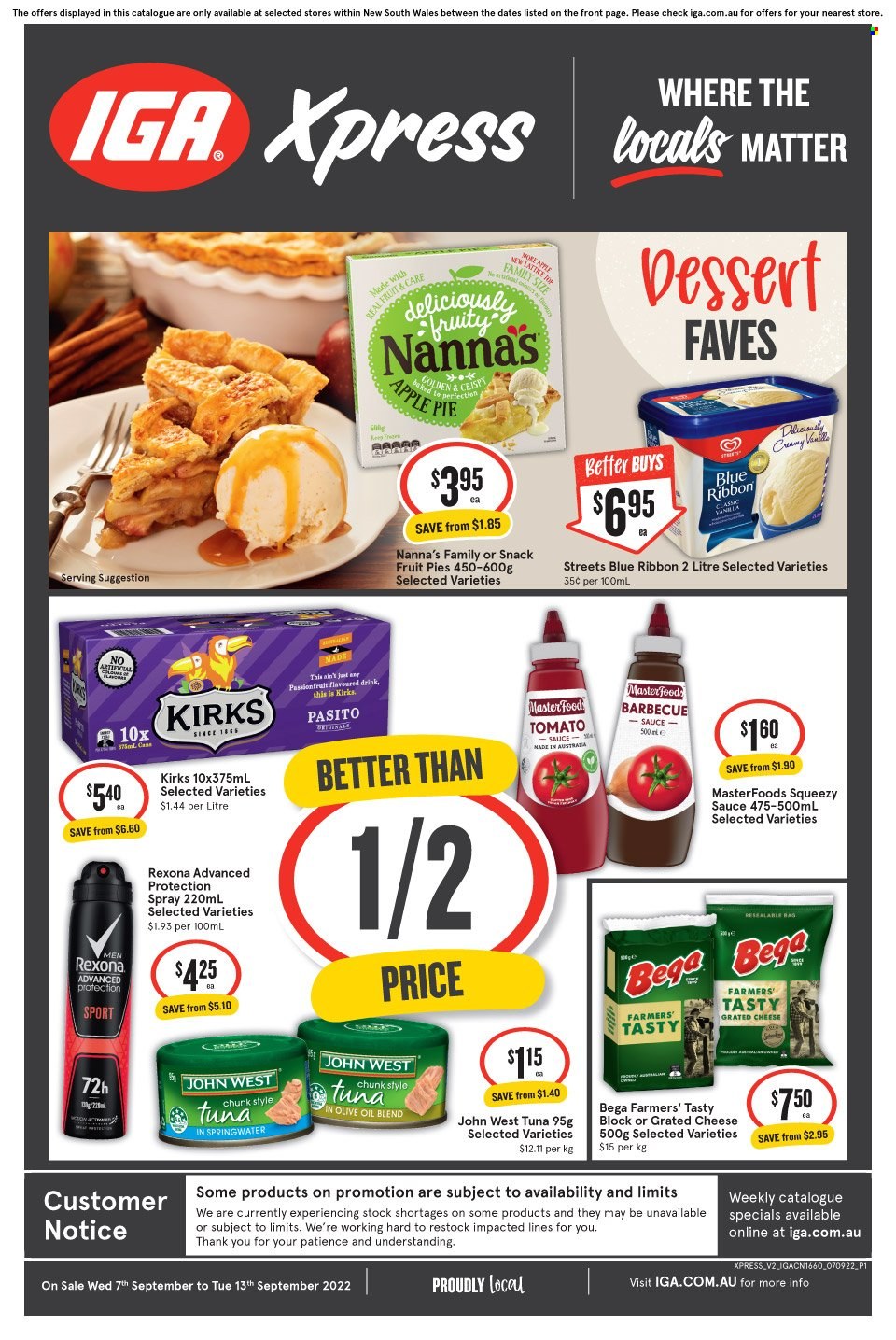 IGA Xpress catalogue - 7 Sep 2022 - 13 Sep 2022. Page 1