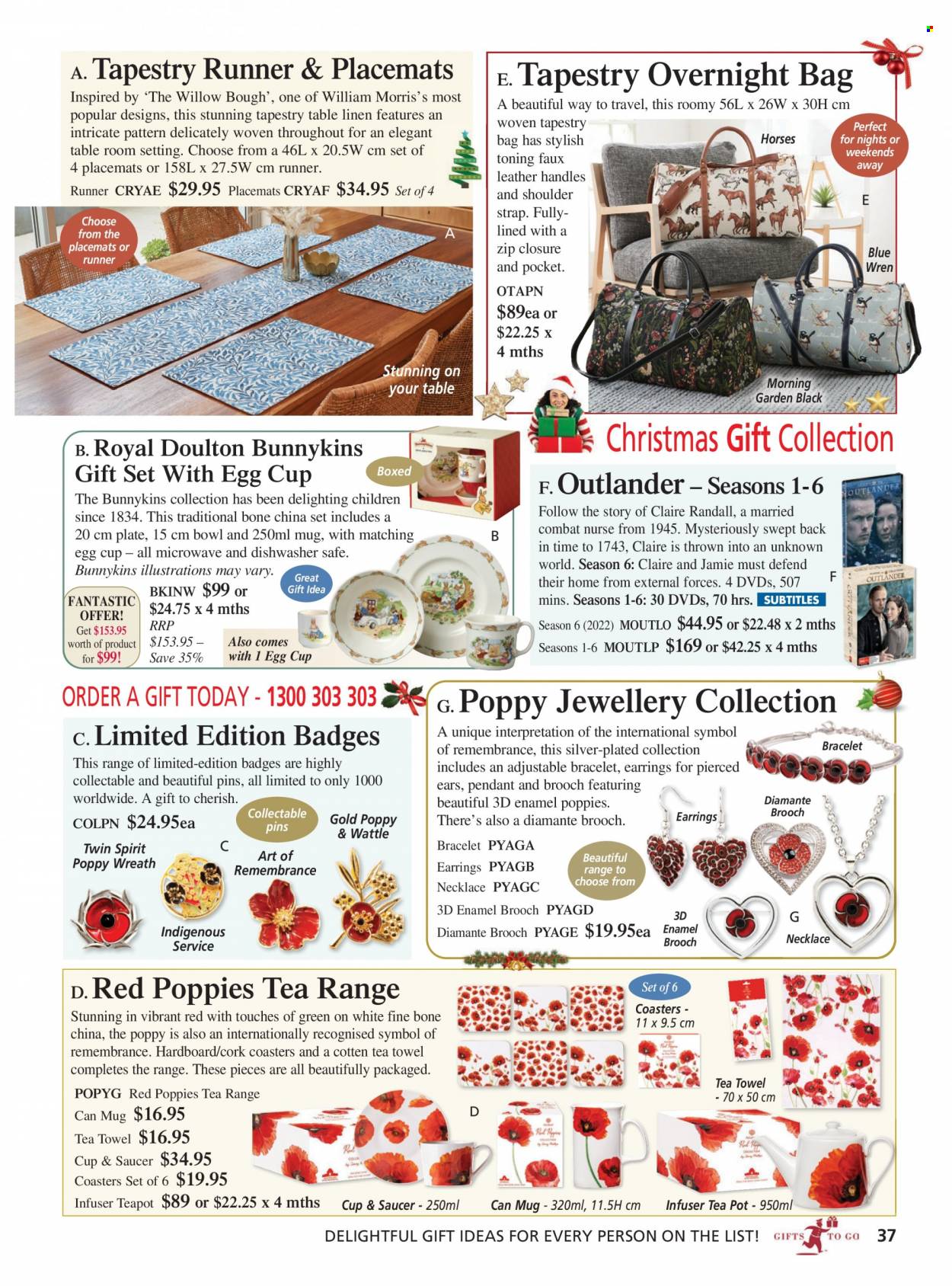 thumbnail - Innovations Catalogue - Sales products - mug, teapot, plate, pot, saucer, cup, pin, gift box, tea towels, placemat, linens, tapestry, bracelet, necklace, pendant, earrings. Page 37.