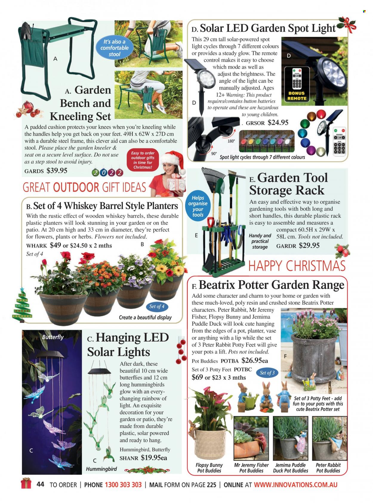 thumbnail - Innovations Catalogue - Sales products - pot, spotlight, cushion, remote control, solar led. Page 44.