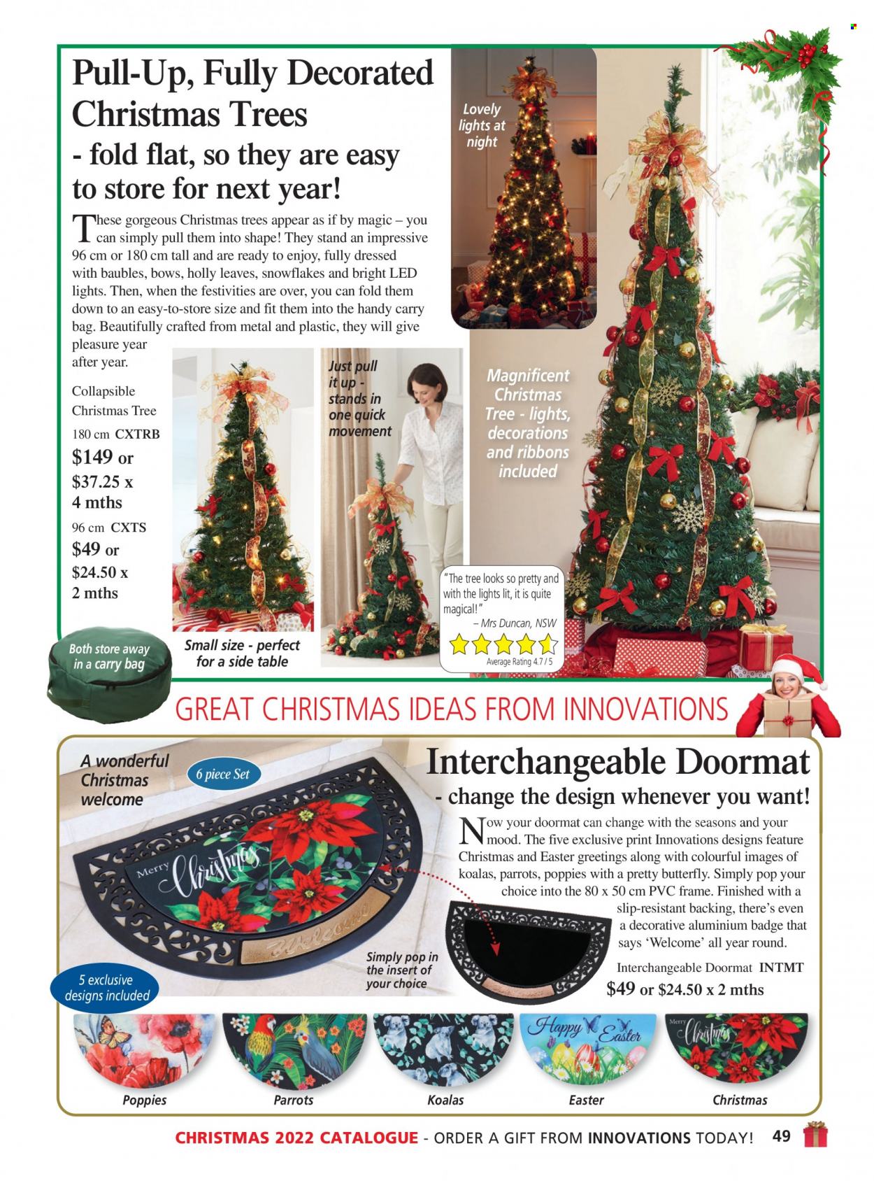thumbnail - Innovations Catalogue - Sales products - bauble, ribbon, carry bag, LED light. Page 49.
