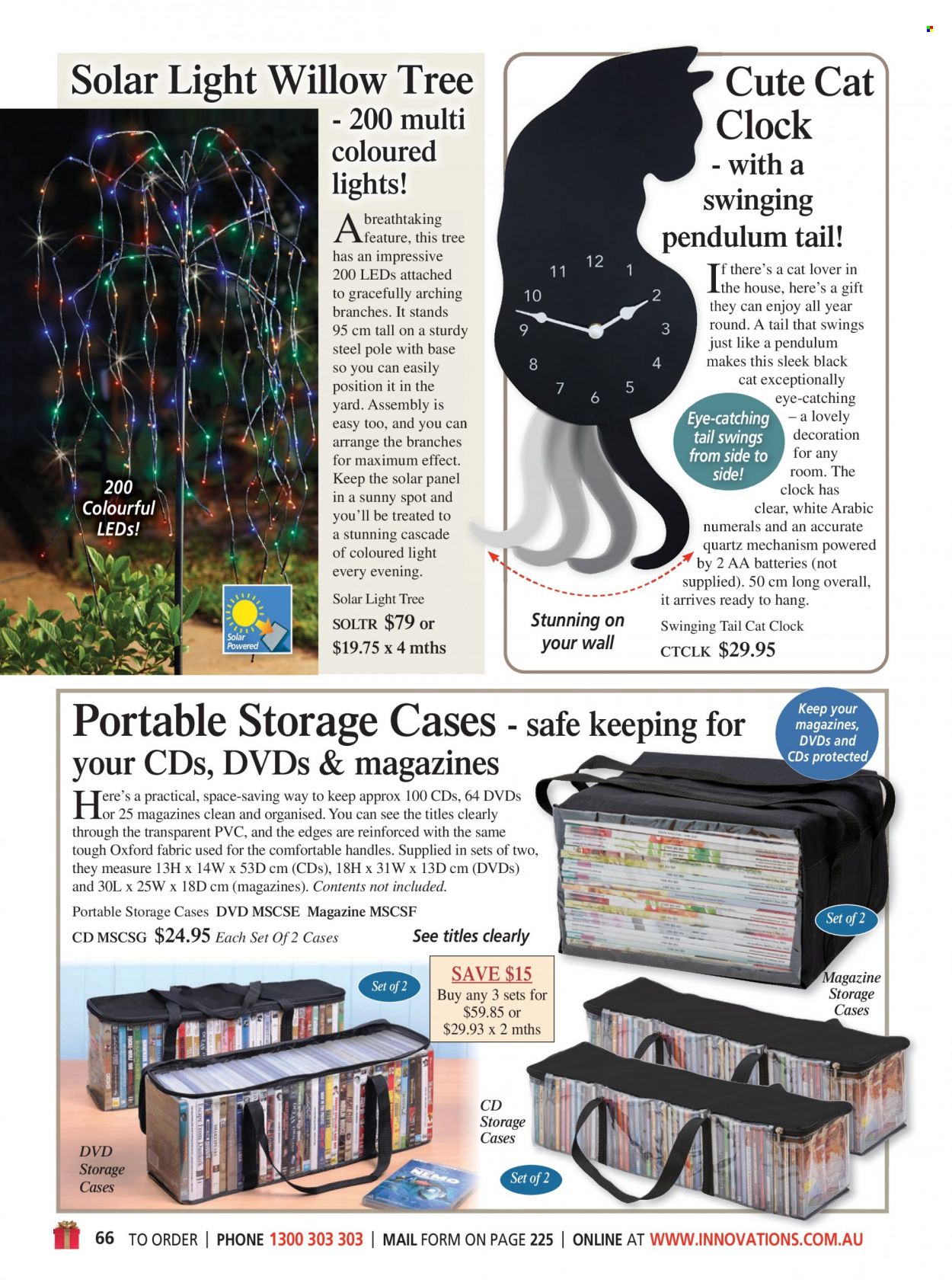 thumbnail - Innovations Catalogue - Sales products - clock, deco strips, DVD, solar light. Page 66.